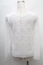 画像2: axes femme / パール&ラインストーン総レーストップス  白 S-26-04-18-1020-AX-TO-HR-ZS (2)