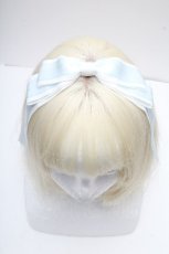 画像2: Amavel / ぱっちんリボンカチューシャ  サックス×白 S-26-04-18-1003-LO-OP-TE-ZS (2)