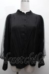画像1: axes femme / 袖チュールブラウス  黒 S-26-04-19-032-AX-BL-HR-ZS (1)