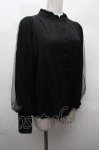画像3: axes femme / 袖チュールブラウス  黒 S-26-04-19-032-AX-BL-HR-ZS (3)
