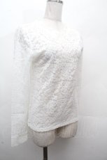 画像3: axes femme / パール&ラインストーン総レーストップス  白 S-26-04-19-004-AX-TO-HR-ZS (3)
