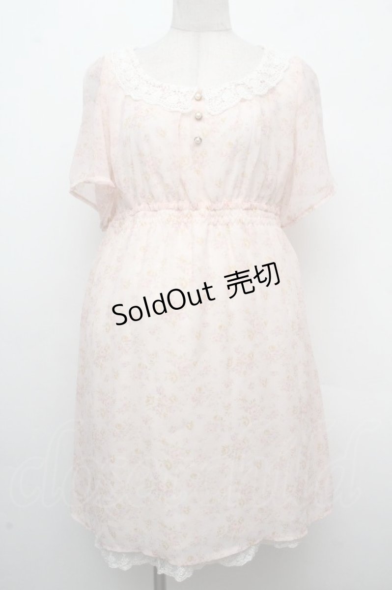画像1: LOLITA / 花柄シフォン切替チュニック  ピンク S-26-04-19-041-LO-TO-HR-ZS (1)