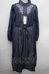 画像1: axes femme / 花刺繍ボリューム袖シャツワンピース  ブルー S-26-04-19-051-AX-OP-AS-ZS (1)