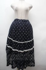 画像1: Jane Marple / Sprinkled flowers レーストリミングスカート M ネイビー S-26-04-19-057-JM-SK-SZ-ZS (1)
