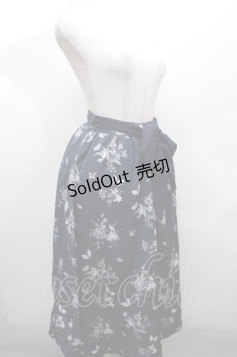 画像3: axes femme / パピヨンフルールプリントスカート  紺 S-26-04-19-059-AX-SK-HR-ZS (3)