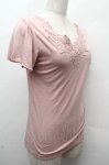 画像3: axes femme / モチーフレース使い半袖インナー  ピンク S-26-04-19-012-AX-TO-HR-ZS (3)