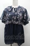 画像1: axes femme / チュール刺繍ロングシャツ  紺 S-26-04-19-025-AX-BL-HR-ZS (1)