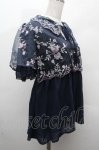 画像3: axes femme / チュール刺繍ロングシャツ  紺 S-26-04-19-025-AX-BL-HR-ZS (3)