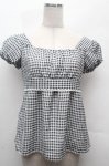 画像1: LOLITA / ギンガムトップス  黒ｘ白 S-26-04-19-029-LO-BL-HR-ZS (1)