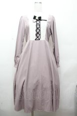 画像1: axes femme kawaii / 襟デザインロング長袖ワンピース  グレー S-26-04-20-037-AX-OP-HR-ZS (1)