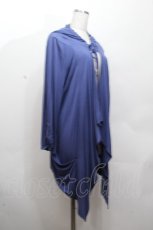 画像2: Rozen Kavalier / クロス風刺繍フードロングカーディガン  青ＸブラウンＸグレー S-26-04-20-041-OO-TO-SA-ZS (2)