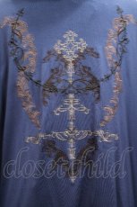 画像4: Rozen Kavalier / クロス風刺繍フードロングカーディガン  青ＸブラウンＸグレー S-26-04-20-041-OO-TO-SA-ZS (4)