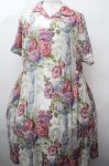画像1: Jane Marple Dans Le Salon /Flower Wallpaperオープンネックワンピース  マルチ S-26-04-20-1036-JM-SK-ET-ZS (1)