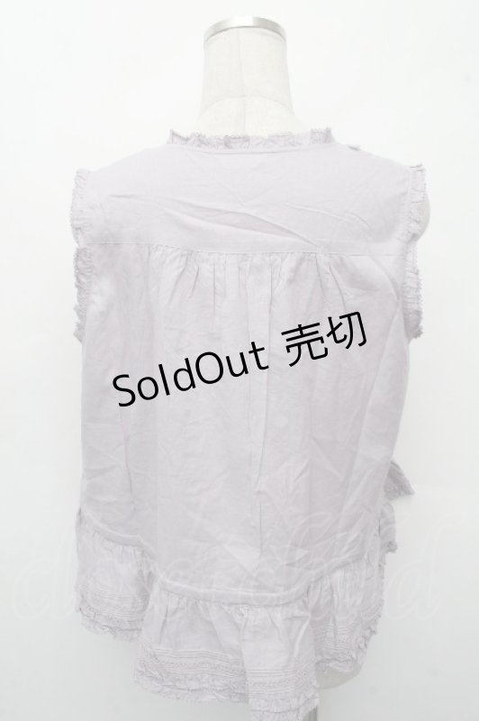 画像2: PINK HOUSE / リボンいっぱいノースリーブブラウス  ラベンダー S-26-04-20-1060-LO-BL-HR-ZS (2)