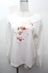画像1: PINK HOUSE / オーナメントローズプリントカットソー  白 S-26-04-20-1024-LO-TO-HR-ZS (1)