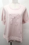 画像1: PINK HOUSE / ドビーギンガムフリルリボンモチーフ付きカットソー  ピンク S-26-04-20-1026-LO-TO-HR-ZS (1)