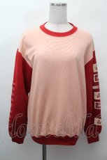 画像1: PINK HOUSE / ベアプリントトレーナー  赤ｘピンク S-26-04-20-1030-LO-TO-HR-ZS (1)