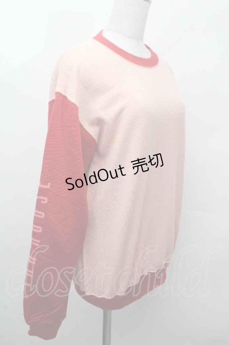 画像3: PINK HOUSE / ベアプリントトレーナー  赤ｘピンク S-26-04-20-1030-LO-TO-HR-ZS (3)
