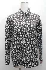 画像1: PUNK / スカル総柄シャツ  黒ｘ白 S-26-04-20-008-PU-TO-HR-ZS (1)