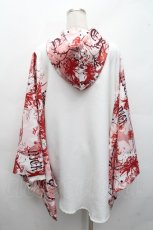 画像2: NieR Clothing / 着物風袖ブロッキングホワイトシャツ【彼岸花】 F 白×赤 S-26-04-20-017-0-TO-TE-ZS (2)