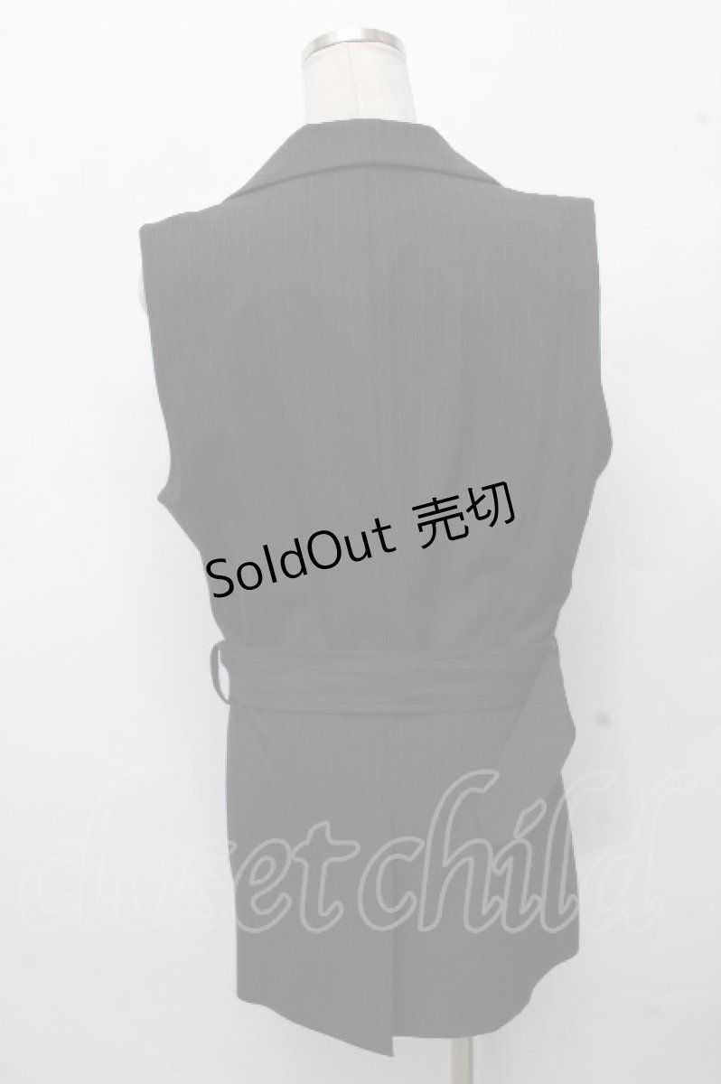 画像2: BPN FOR MEN / ベルト付きベスト  黒 S-26-04-20-018-GO-BL-HR-ZS (2)