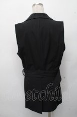 画像2: BPN FOR MEN / ベルト付きベスト  黒 S-26-04-20-018-GO-BL-HR-ZS (2)