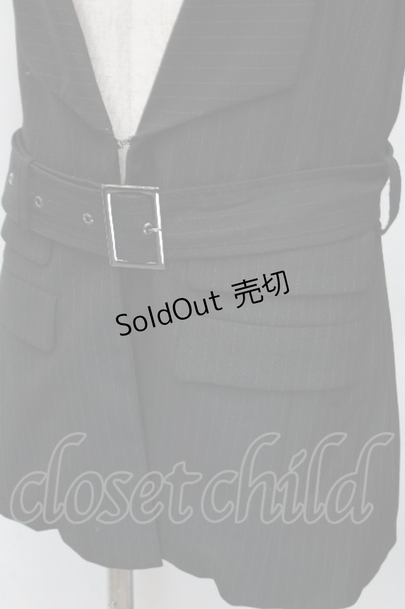 画像3: BPN FOR MEN / ベルト付きベスト  黒 S-26-04-20-018-GO-BL-HR-ZS (3)