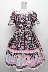画像1: Angelic Pretty / Toy's Donut Dinerワンピース  クロ S-26-04-20-024-AP-OP-SZ-ZS (1)