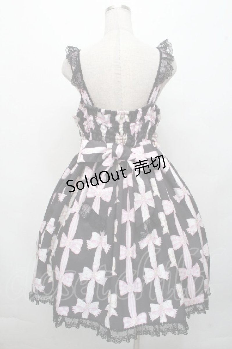 画像2: Angelic Pretty / Jewelry Ribbon Princessジャンパースカート  黒 S-26-04-20-025-AP-OP-AS-ZS (2)