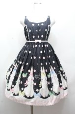 画像1: Angelic Pretty / マシュマロバニー襟付ジャンパースカート  黒 S-26-04-20-026-AP-OP-AS-ZS (1)