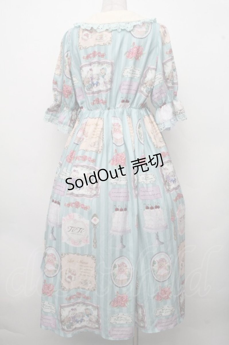 画像2: axes femme kawaii / ティティ×ベアファミリーワンピース  グリーン S-26-04-21-038-AX-OP-AS-ZS (2)