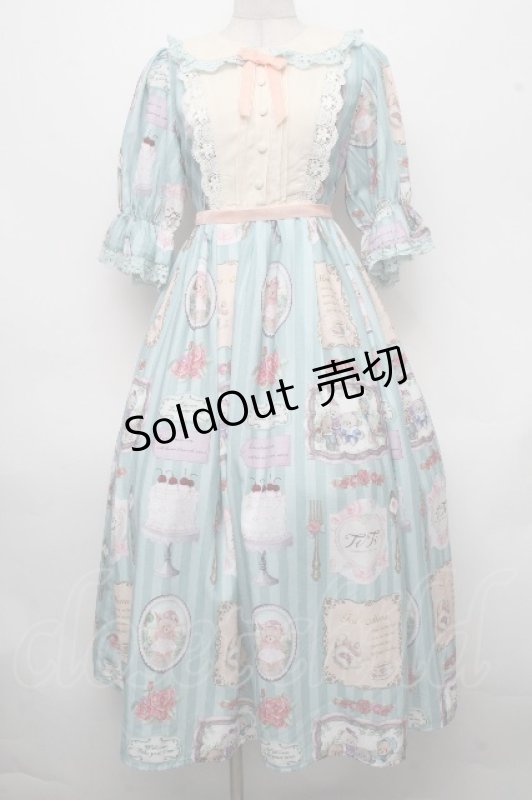 画像1: axes femme kawaii / ティティ×ベアファミリーワンピース  グリーン S-26-04-21-039-AX-OP-AS-ZS (1)