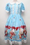画像1: 中国ロリータ / デザートプリントワンピース  サックス S-26-04-21-040-LO-OP-HR-ZS (1)