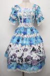 画像1: ALICE and the PIRATES / 水彩の恋空と雨音のしらべ柄ワンピース  ブルー S-26-04-21-041-PA-OP-AS-ZS (1)