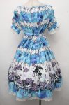 画像2: ALICE and the PIRATES / 水彩の恋空と雨音のしらべ柄ワンピース  ブルー S-26-04-21-041-PA-OP-AS-ZS (2)