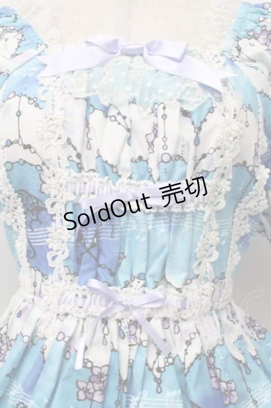 画像3: ALICE and the PIRATES / 水彩の恋空と雨音のしらべ柄ワンピース  ブルー S-26-04-21-041-PA-OP-AS-ZS (3)