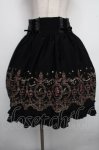 画像1: axes femme / カラー刺繍レースアップスカート  黒 S-26-04-21-054-AX-SK-HR-ZS (1)