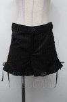 画像1: PEACE NOW / ストライプサイドレースアップショートパンツ  黒 S-26-04-21-056-PU-PA-HR-ZS (1)