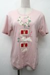 画像1: PINK HOUSE / White Cloverリース＆sleeping rabbitプリントカットソー  ピンク S-26-04-21-013-LO-TO-HR-ZS (1)