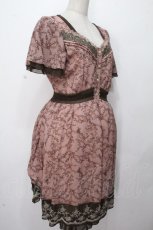 画像3: axes femme / ローズリーフ柄シルエットワンピース  アワピンク S-26-04-24-040-AX-OP-HR-ZS (3)