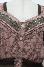 画像4: axes femme / ローズリーフ柄シルエットワンピース  アワピンク S-26-04-24-040-AX-OP-HR-ZS (4)