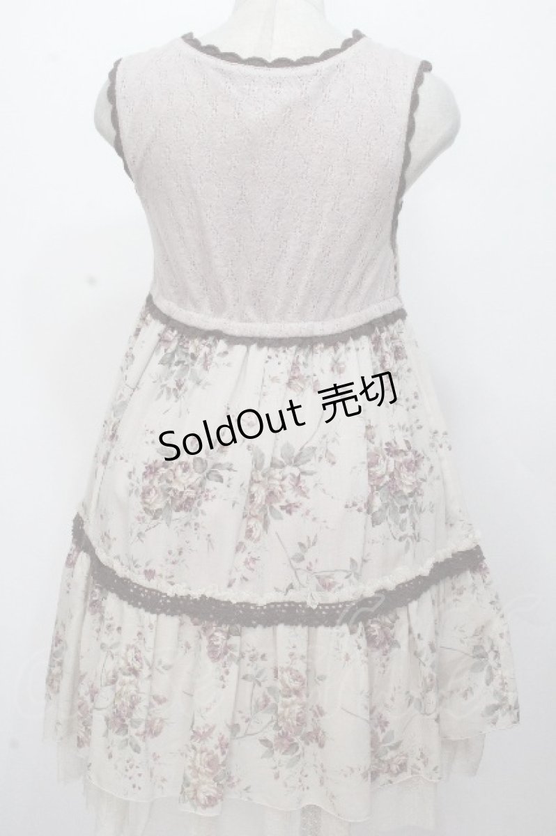 画像2: axes femme / かぎ針花柄チュニック  ピンクｘオフ S-26-04-24-041-AX-OP-HR-ZS (2)