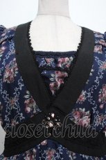 画像4: axes femme / バラオーナメントフレームワンピース  紺 S-26-04-24-051-AX-OP-HR-ZS (4)