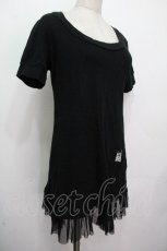 画像3: PEACE NOW / 刺 入り裾チュール半袖カットソー  黒 S-26-04-24-052-PU-TO-HR-ZS (3)