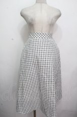 画像1: an another angelus / ドビーチェックフレアースカート  白 S-26-04-24-055-CA-SK-AS-ZS (1)