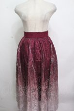 画像1: axes femme / グラデレースサーキュラースカート  ワイン S-26-04-24-057-AX-SK-AS-ZS (1)