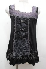 画像1: axes femme / /3つリボンタンクトップ  黒 S-26-04-24-006-AX-TO-HR-ZS (1)