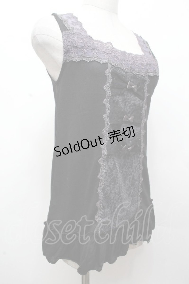 画像3: axes femme / /3つリボンタンクトップ  黒 S-26-04-24-006-AX-TO-HR-ZS (3)