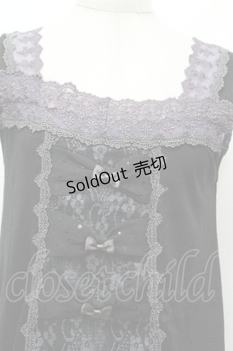 画像4: axes femme / /3つリボンタンクトップ  黒 S-26-04-24-006-AX-TO-HR-ZS (4)