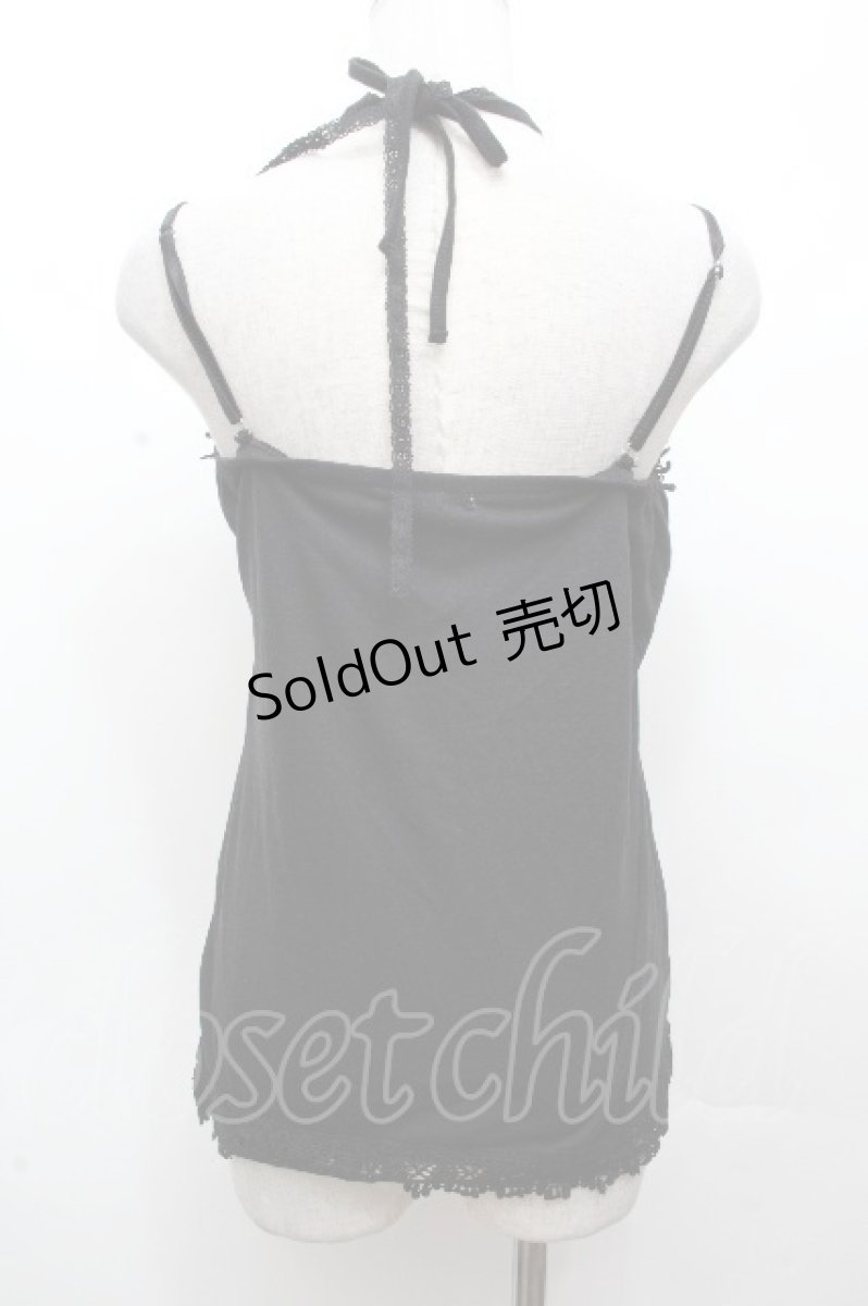 画像2: axes femme / モチーフレース使いホルターキャミソール  黒 S-26-04-24-008-AX-TO-AS-ZS (2)